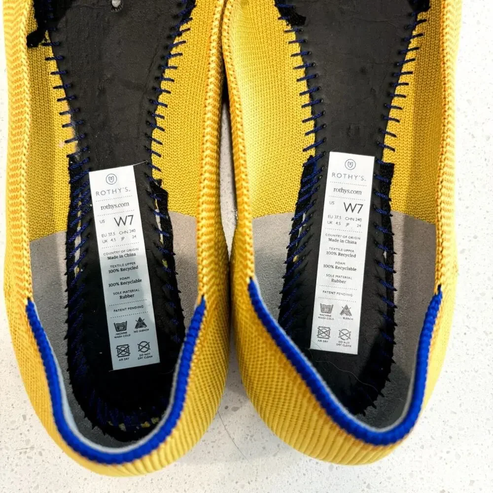 Rothy’s The‎ Point Marigold Yellow Flats Size 7